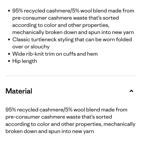 Patagonia women's recycled cashmere turtleneck sweater, med, ivory - Picture 6 of 6